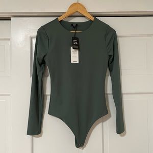 Express brand sage colored body contour bodysuit